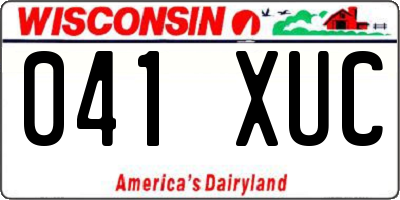WI license plate 041XUC