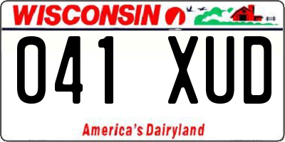 WI license plate 041XUD