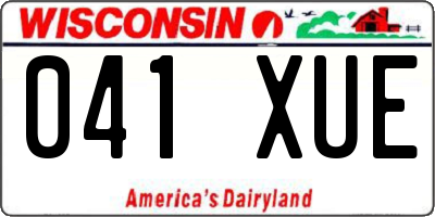 WI license plate 041XUE