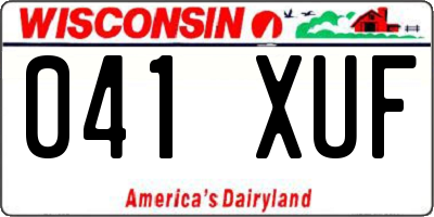 WI license plate 041XUF
