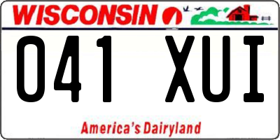 WI license plate 041XUI