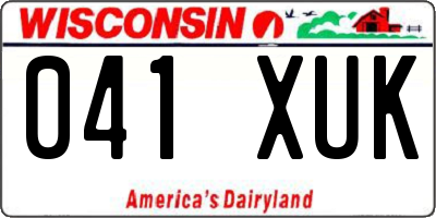 WI license plate 041XUK
