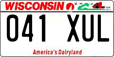 WI license plate 041XUL