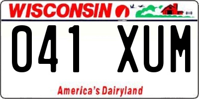 WI license plate 041XUM