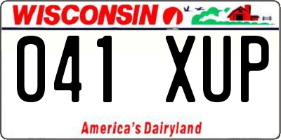 WI license plate 041XUP