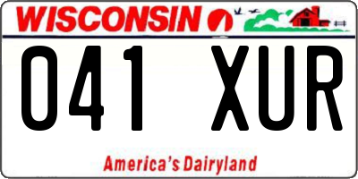 WI license plate 041XUR