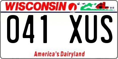 WI license plate 041XUS