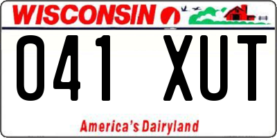 WI license plate 041XUT