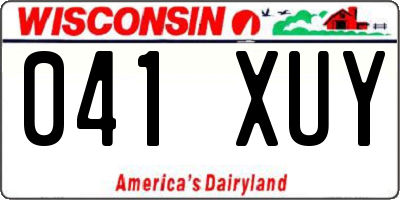WI license plate 041XUY