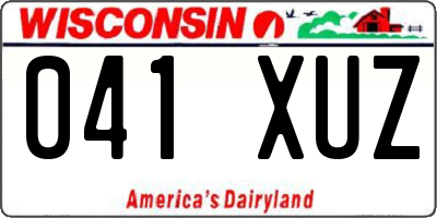 WI license plate 041XUZ