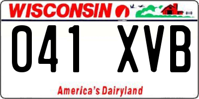 WI license plate 041XVB