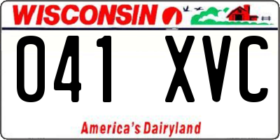 WI license plate 041XVC