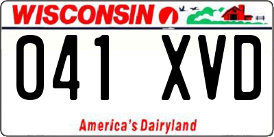 WI license plate 041XVD