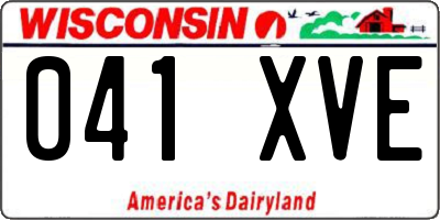 WI license plate 041XVE