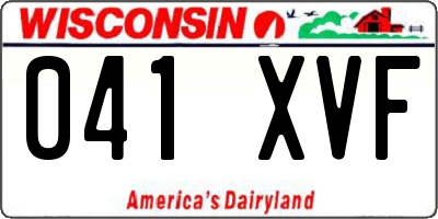 WI license plate 041XVF