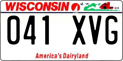 WI license plate 041XVG