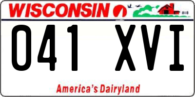 WI license plate 041XVI