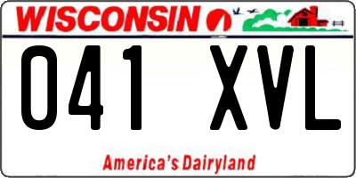 WI license plate 041XVL