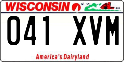 WI license plate 041XVM