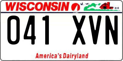 WI license plate 041XVN
