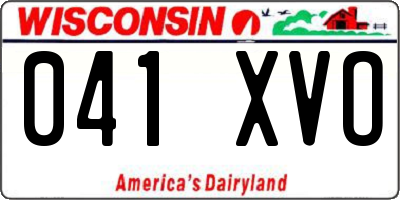 WI license plate 041XVO