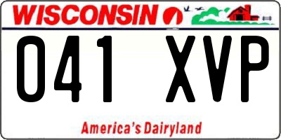 WI license plate 041XVP