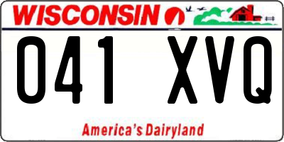 WI license plate 041XVQ