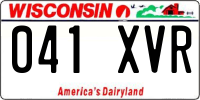 WI license plate 041XVR