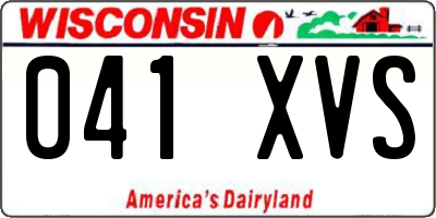 WI license plate 041XVS