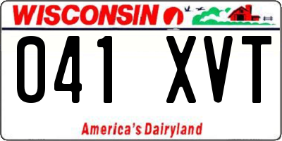 WI license plate 041XVT