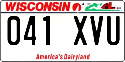 WI license plate 041XVU