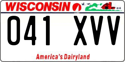 WI license plate 041XVV
