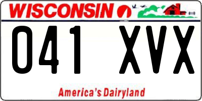 WI license plate 041XVX