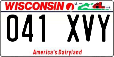 WI license plate 041XVY
