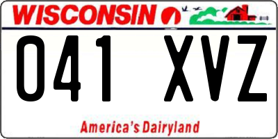 WI license plate 041XVZ
