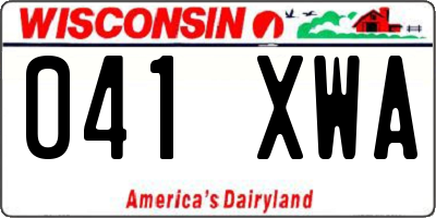 WI license plate 041XWA