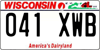 WI license plate 041XWB