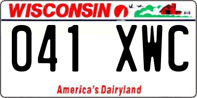 WI license plate 041XWC