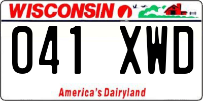 WI license plate 041XWD