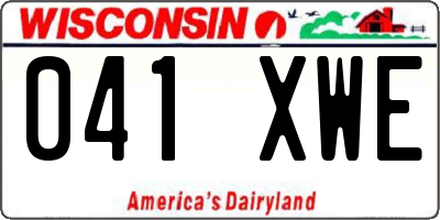 WI license plate 041XWE