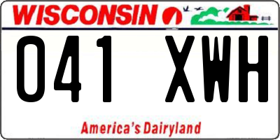 WI license plate 041XWH