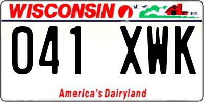 WI license plate 041XWK
