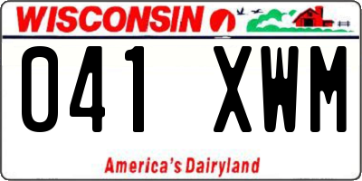WI license plate 041XWM