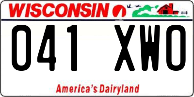 WI license plate 041XWO