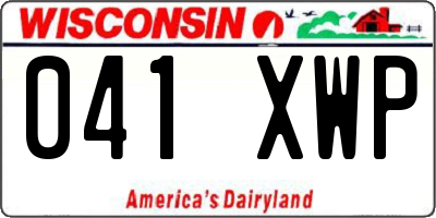 WI license plate 041XWP