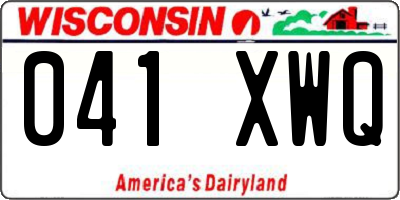 WI license plate 041XWQ