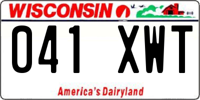 WI license plate 041XWT