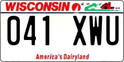 WI license plate 041XWU