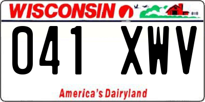 WI license plate 041XWV