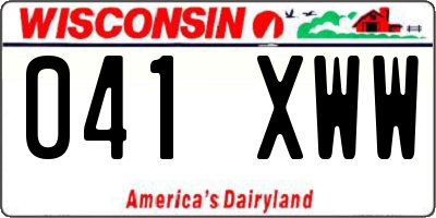 WI license plate 041XWW